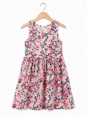 West Coast Collection Girls Butterfly Racerback Skater Dress 7/8 Summer AOP Cami